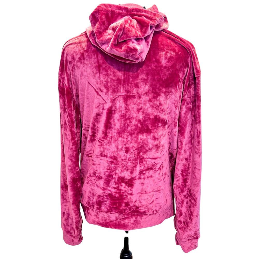Burgundy Velour Tracksuit Set Women's M Y2K Zip Hoodie & Pants - Picture 8 of 17